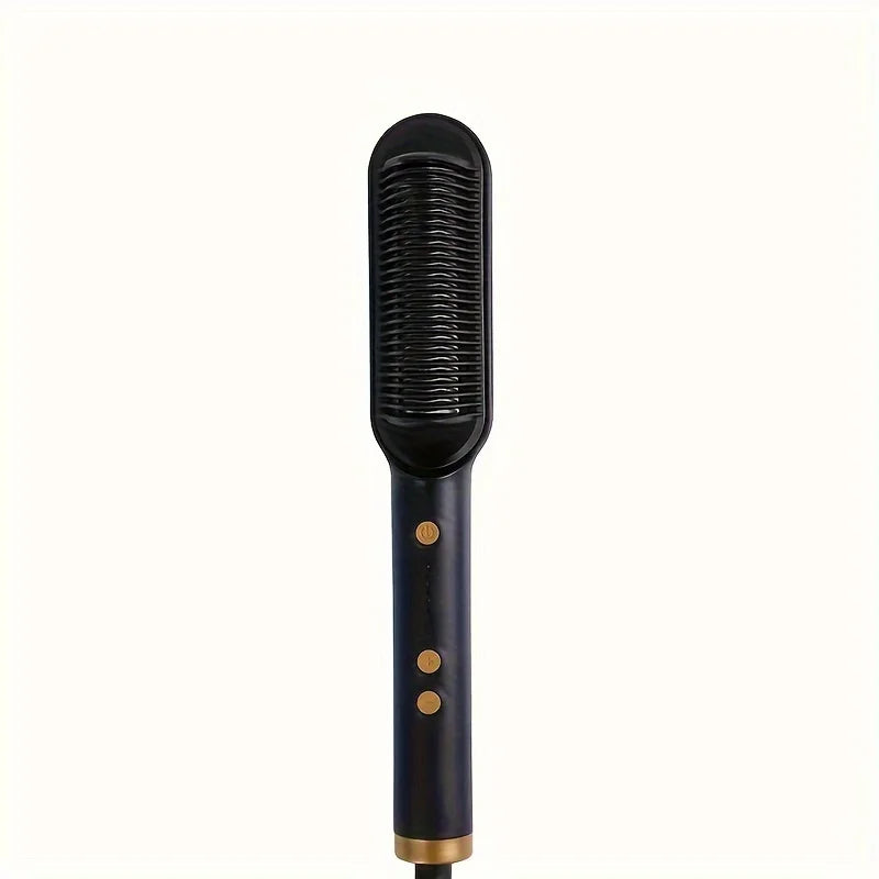 2-in-1 Electric Hair Straightener & Curler Brush – Fast Heat Styling Comb for Smooth, Frizz-Free Hair