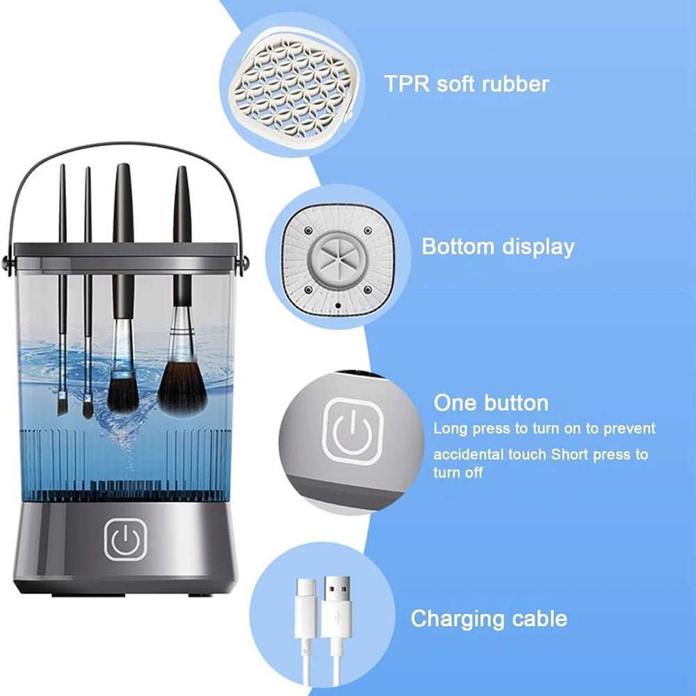 Electric Makeup Brush Cleaner With Clean Mat USB Automatic Rotation Makeup Brush Cleaner For Makeup Lovers Women HOT!