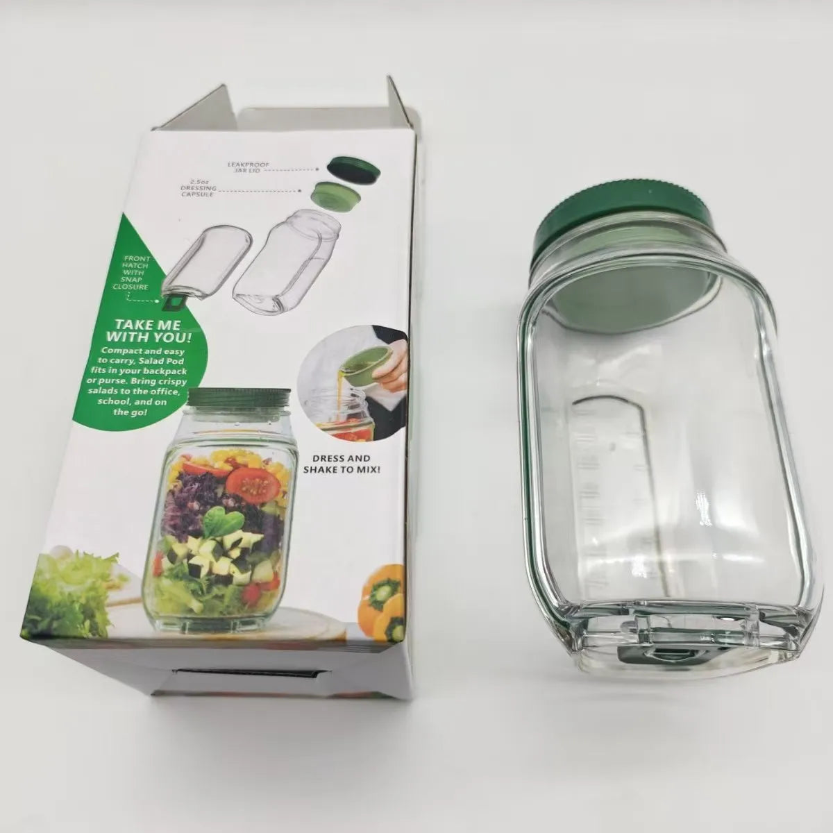 Container Storage Tank Kitchen Storage Container Salad Pod Vertical LayeringSalad Pod Built Plastic Salad Storage