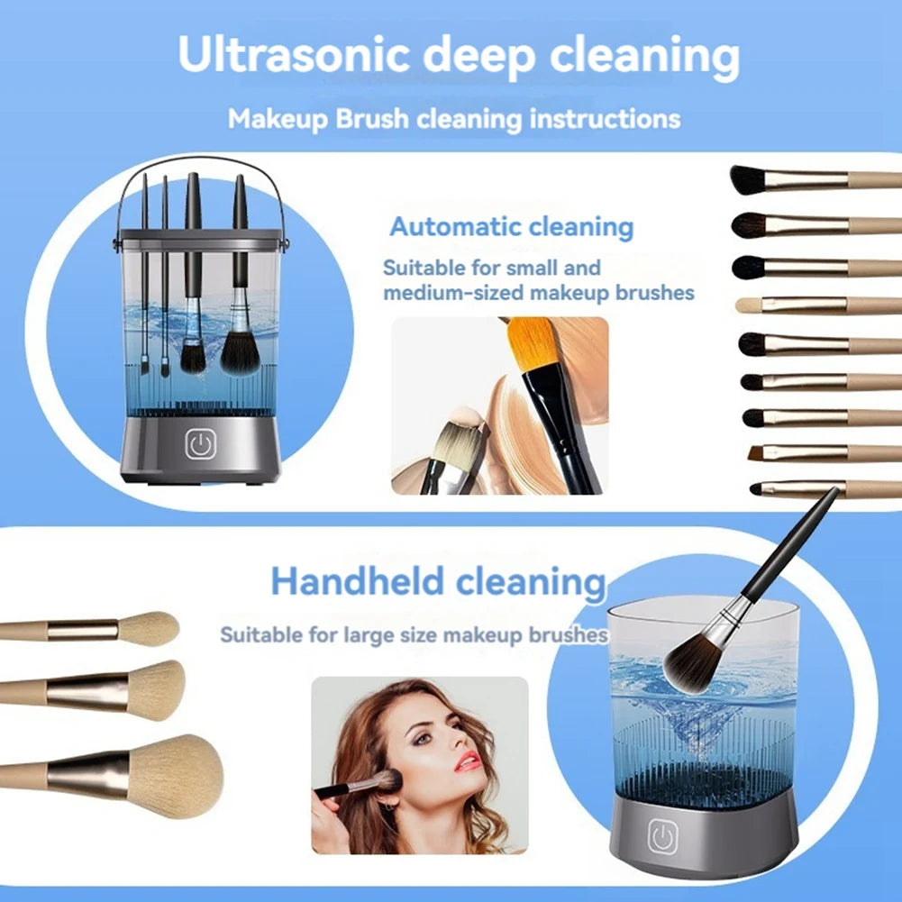 Electric Makeup Brush Cleaner With Clean Mat USB Automatic Rotation Makeup Brush Cleaner For Makeup Lovers Women HOT!