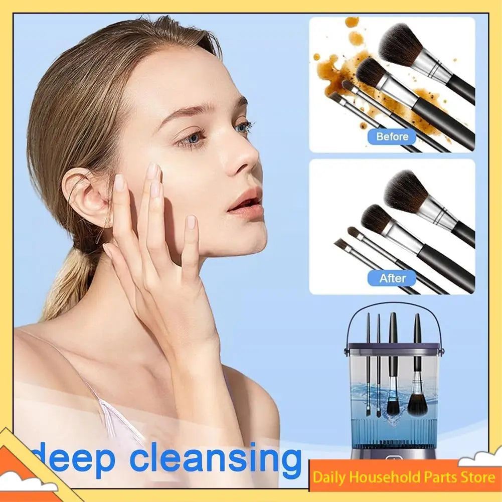 Electric Makeup Brush Cleaner With Clean Mat USB Automatic Rotation Makeup Brush Cleaner For Makeup Lovers Women HOT!