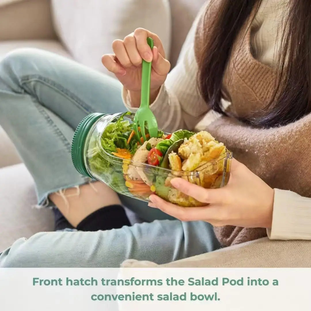 Container Storage Tank Kitchen Storage Container Salad Pod Vertical LayeringSalad Pod Built Plastic Salad Storage